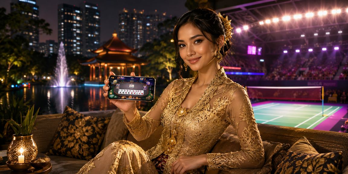 Pemain rummy berkebaya Malaysia menikmati permainan kad dalam talian melalui t2dm